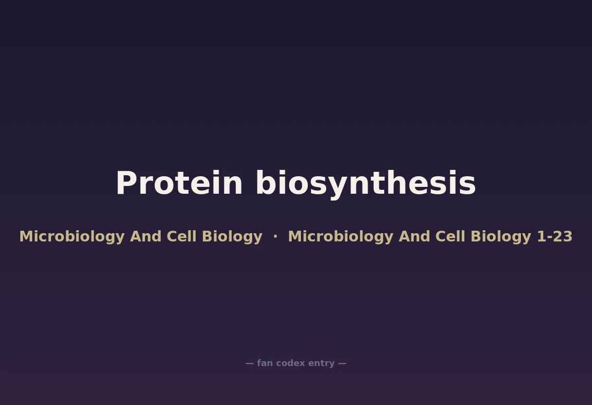 Protein biosynthesis